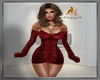 Rouche Dress Hot Red