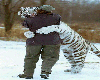 hugging tiger