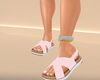 D. Pink Strap Sandals