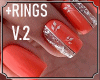 Orange Nails + Rings V.2