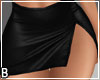 Black Leather Slit Skirt