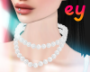 ey white pearl necklace