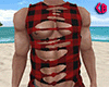 Red Plaid Ripped Shirt M