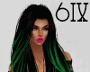 6v3| Black & Green Hair