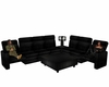 Black leather sectional