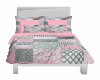 pink/grey girls bed