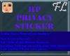 !F! HP Privacy Sticker