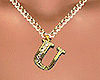 U Letter Necklace (gold)