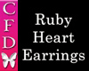 [CFD]Ruby Heart Earrings