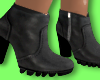 $ Leather Heels Black