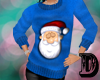 D Blue Santa Sweater