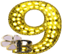 B♛|Gold Sign Number 9