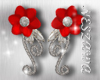 NZ! Flower Earring Red!