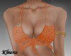 k. Orange lace bralet