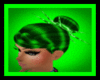 green hair bun/spikes