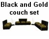 (MR) Blk/Gold couch set
