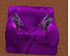 purple chair/lace pillow