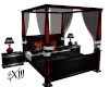 Blk and Red Canopy Bed