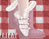 fur boots pink