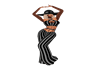 Black Pinstripe Sunhat