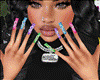 Multi Heart Charm Nails