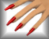 Long Glossy Red Nails