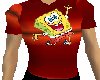 a hot red spongey shirt