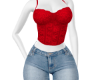 Red lace outfit