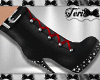 Black Red Laced Boots