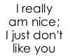 I am nice dont like you