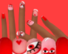 Kids Red Nails