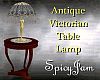 Antq Table w/Lamp Blue