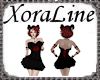 (XL)Corset Dress Blk/Red