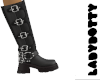 Black buckles biker boot