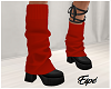 Socks Heels Black & Red