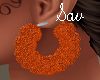 Orange Furry Earrings