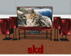(SK)Red Widescreen TV