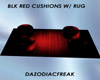 Blk Red Cushions w/ Rug