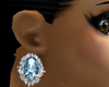 Silver blue diamond earr