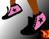 Pink and black shoes