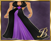black and purple gown