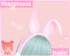 ! Pink Bunny Headphones
