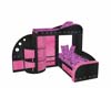 black and pink bunk bed