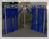 blue corner drape