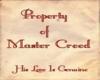 Property of Master Creed