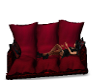 Red/Blk Rose Couch
