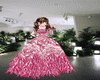 Pink feather gown kid