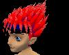 Red spiked hairstyle