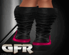 black & pink boots