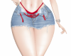 LACED RED  SKIRT JEANS